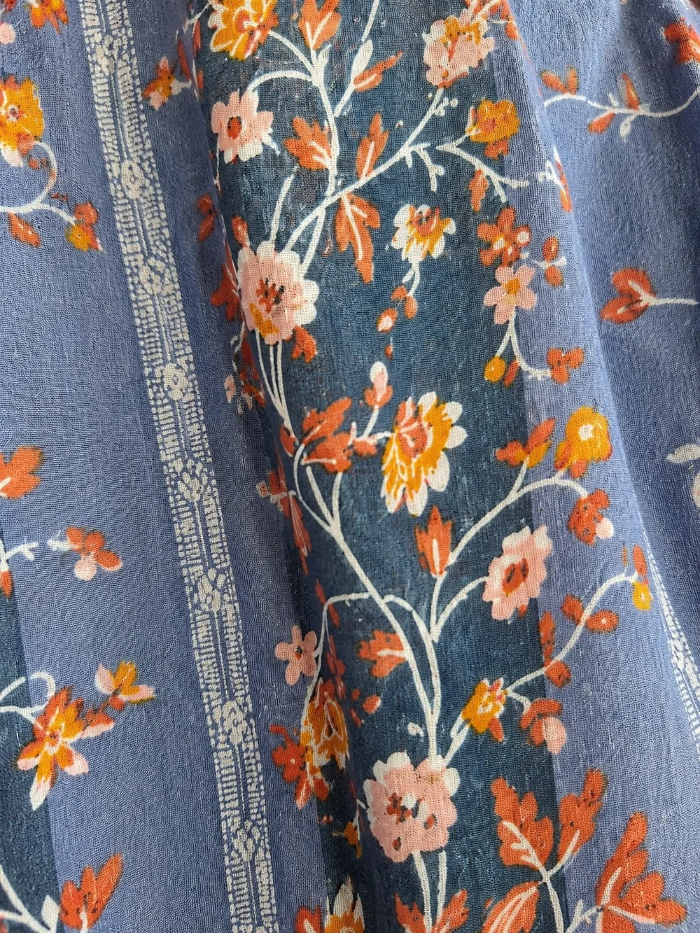 Free People Vintage Lover Floral Print Short Sleeve Blouse XS Like New Boho